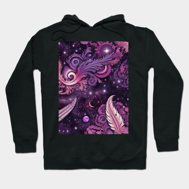 Other Worldly Designs- nebulas, stars, galaxies, planets with feathers Hoodie by BirdsnStuff