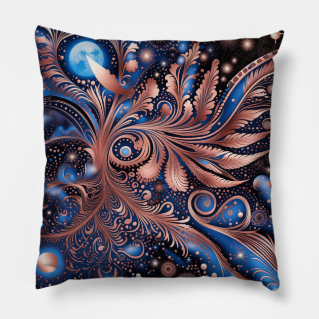 Other Worldly Designs- nebulas, stars, galaxies, planets with feathers Pillow by BirdsnStuff