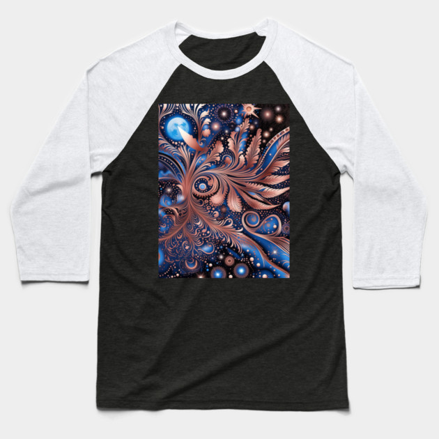 Other Worldly Designs- nebulas, stars, galaxies, planets with feathers Baseball T-Shirt by BirdsnStuff