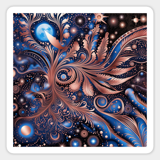 Other Worldly Designs- nebulas, stars, galaxies, planets with feathers Magnet by BirdsnStuff
