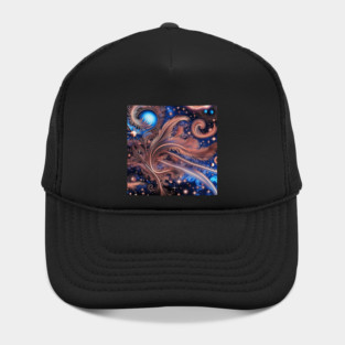 Other Worldly Designs- nebulas, stars, galaxies, planets with feathers Hat