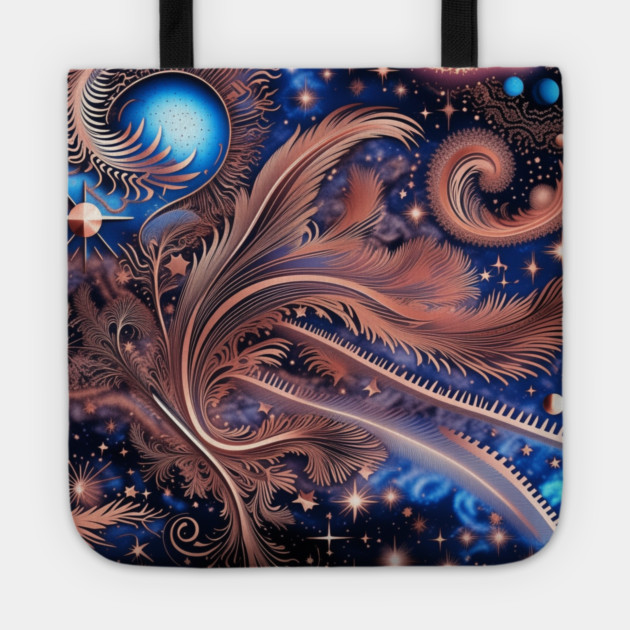 Other Worldly Designs- nebulas, stars, galaxies, planets with feathers Tote by BirdsnStuff