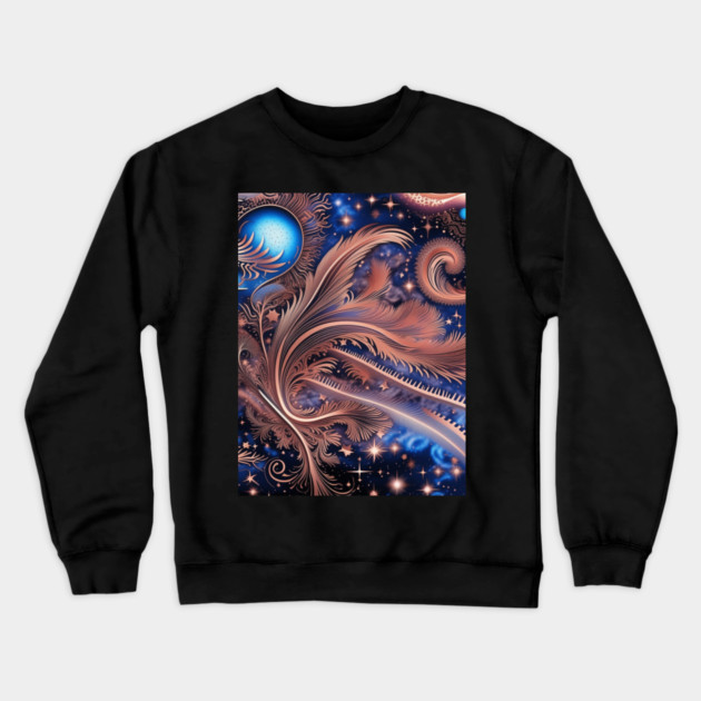 Other Worldly Designs- nebulas, stars, galaxies, planets with feathers Crewneck Sweatshirt by BirdsnStuff