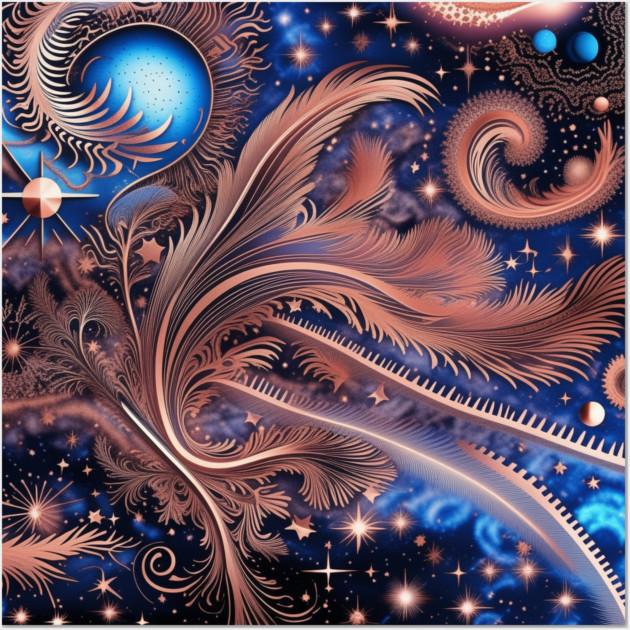 Other Worldly Designs- nebulas, stars, galaxies, planets with feathers Wall Art by BirdsnStuff
