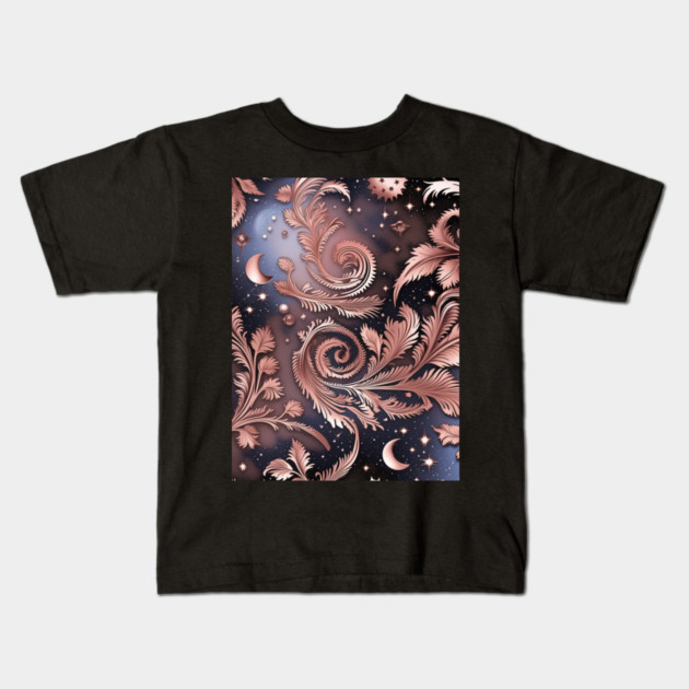 Other Worldly Designs- nebulas, stars, galaxies, planets with feathers Kids T-Shirt by BirdsnStuff