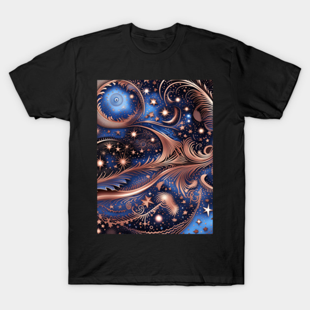 Other Worldly Designs- nebulas, stars, galaxies, planets with feathers T-Shirt by BirdsnStuff