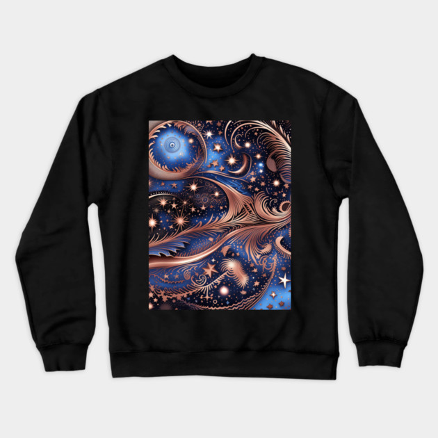 Other Worldly Designs- nebulas, stars, galaxies, planets with feathers Crewneck Sweatshirt by BirdsnStuff