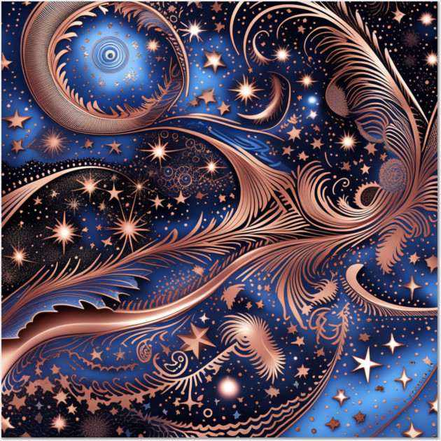 Other Worldly Designs- nebulas, stars, galaxies, planets with feathers Wall Art by BirdsnStuff