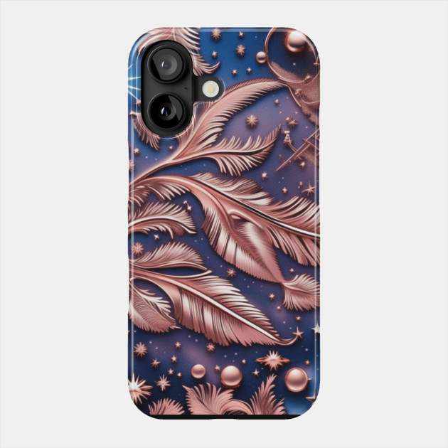 Other Worldly Designs- nebulas, stars, galaxies, planets with feathers Phone Case by BirdsnStuff