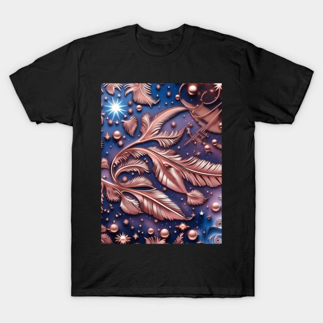 Other Worldly Designs- nebulas, stars, galaxies, planets with feathers T-Shirt by BirdsnStuff