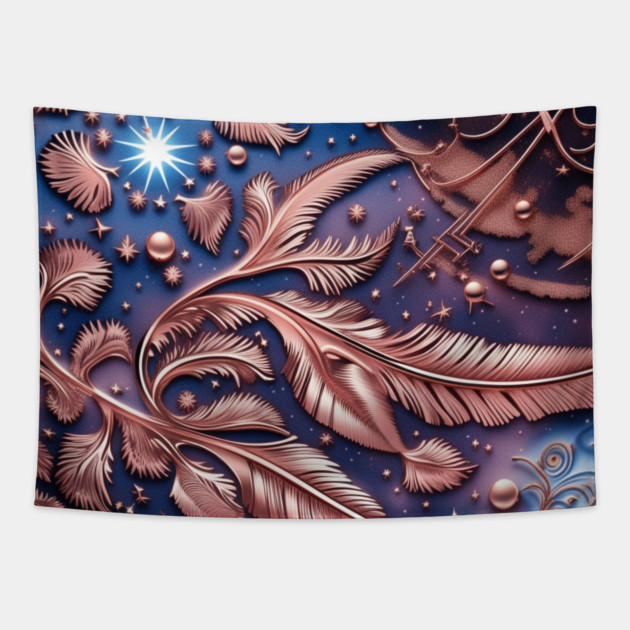 Other Worldly Designs- nebulas, stars, galaxies, planets with feathers Tapestry by BirdsnStuff