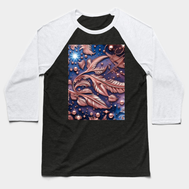 Other Worldly Designs- nebulas, stars, galaxies, planets with feathers Baseball T-Shirt by BirdsnStuff