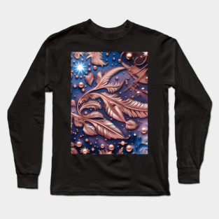Other Worldly Designs- nebulas, stars, galaxies, planets with feathers Long Sleeve T-Shirt