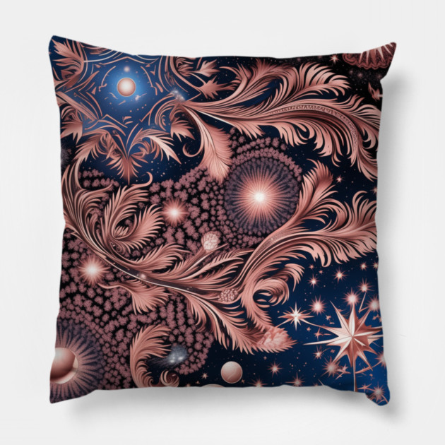 Other Worldly Designs- nebulas, stars, galaxies, planets with feathers Pillow by BirdsnStuff