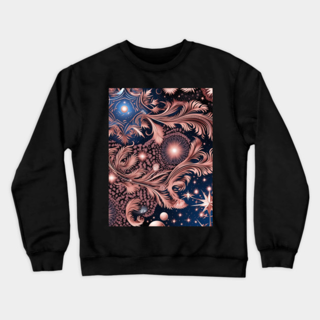 Other Worldly Designs- nebulas, stars, galaxies, planets with feathers Crewneck Sweatshirt by BirdsnStuff