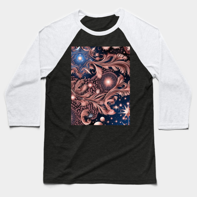 Other Worldly Designs- nebulas, stars, galaxies, planets with feathers Baseball T-Shirt by BirdsnStuff