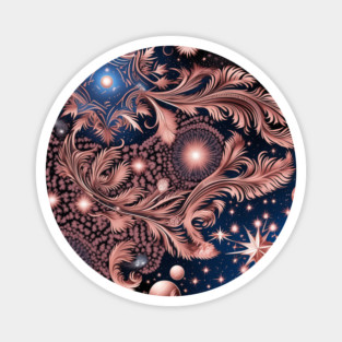 Other Worldly Designs- nebulas, stars, galaxies, planets with feathers Magnet