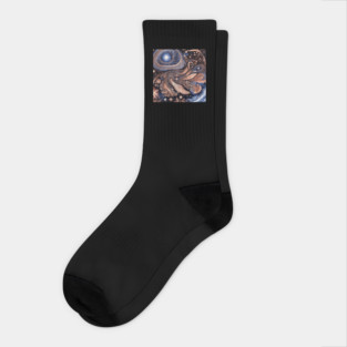 Other Worldly Designs- nebulas, stars, galaxies, planets with feathers Socks