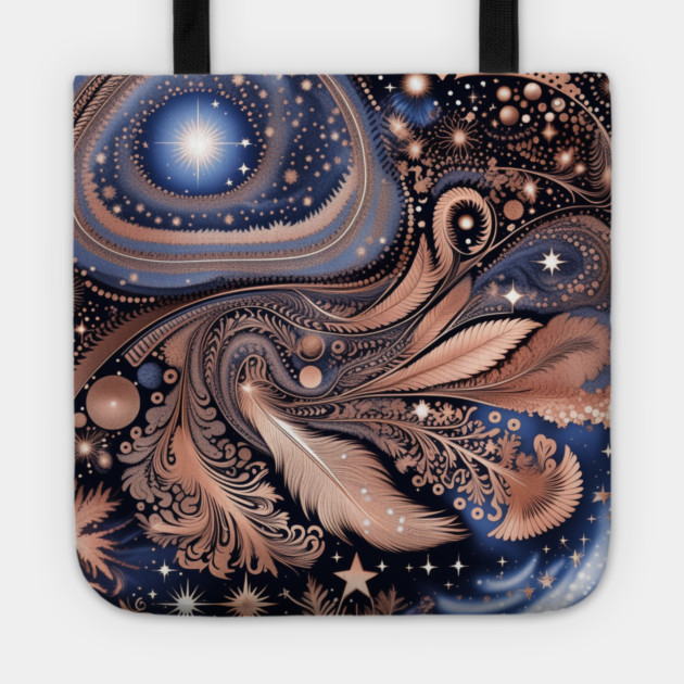 Other Worldly Designs- nebulas, stars, galaxies, planets with feathers Tote by BirdsnStuff