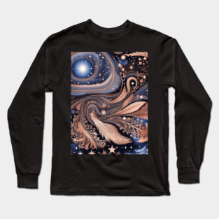 Other Worldly Designs- nebulas, stars, galaxies, planets with feathers Long Sleeve T-Shirt