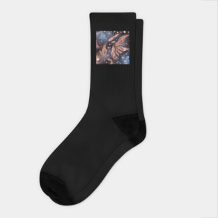 Other Worldly Designs- nebulas, stars, galaxies, planets with feathers Socks