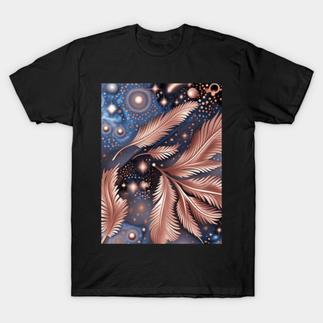 Other Worldly Designs- nebulas, stars, galaxies, planets with feathers T-Shirt by BirdsnStuff