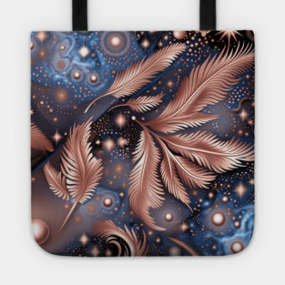 Other Worldly Designs- nebulas, stars, galaxies, planets with feathers Tote