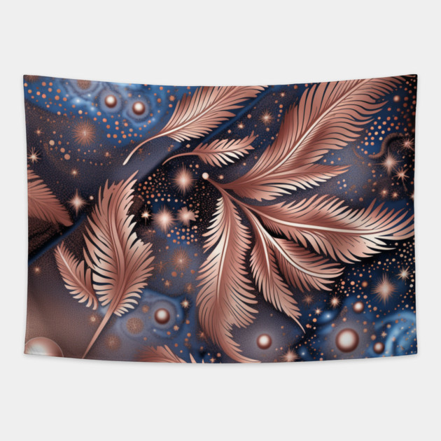 Other Worldly Designs- nebulas, stars, galaxies, planets with feathers Tapestry by BirdsnStuff