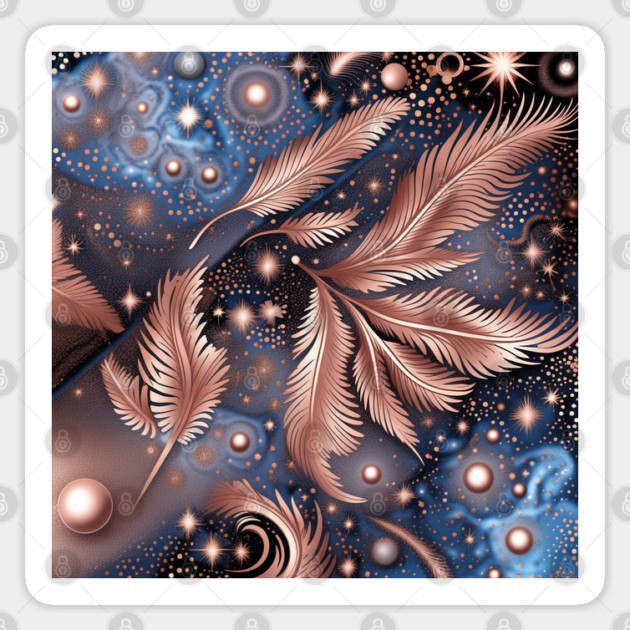 Other Worldly Designs- nebulas, stars, galaxies, planets with feathers Sticker by BirdsnStuff