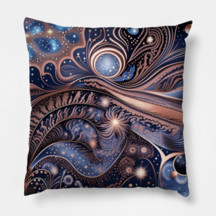 Other Worldly Designs- nebulas, stars, galaxies, planets with feathers Pillow