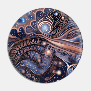 Other Worldly Designs- nebulas, stars, galaxies, planets with feathers Pin