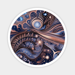 Other Worldly Designs- nebulas, stars, galaxies, planets with feathers Magnet