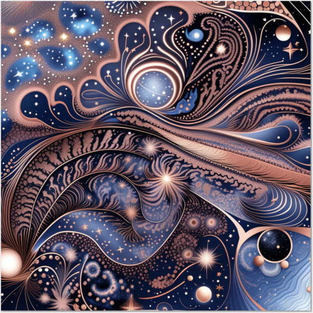 Other Worldly Designs- nebulas, stars, galaxies, planets with feathers Wall Art by BirdsnStuff