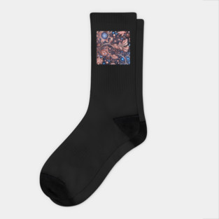 Other Worldly Designs- nebulas, stars, galaxies, planets with feathers Socks