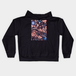 Other Worldly Designs- nebulas, stars, galaxies, planets with feathers Kids Hoodie