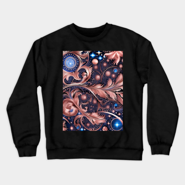 Other Worldly Designs- nebulas, stars, galaxies, planets with feathers Crewneck Sweatshirt by BirdsnStuff