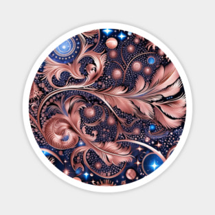 Other Worldly Designs- nebulas, stars, galaxies, planets with feathers Magnet