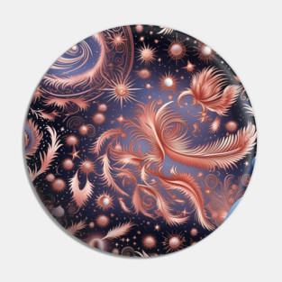 Other Worldly Designs- nebulas, stars, galaxies, planets with feathers Pin