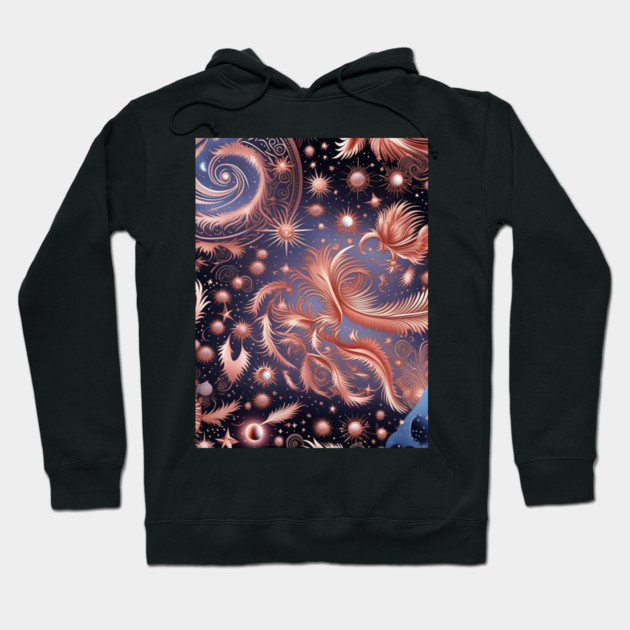 Other Worldly Designs- nebulas, stars, galaxies, planets with feathers Hoodie by BirdsnStuff
