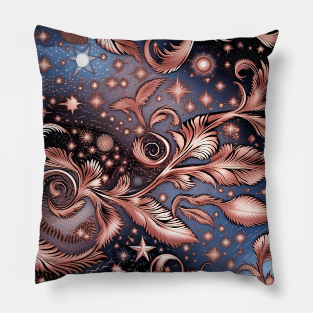 Other Worldly Designs- nebulas, stars, galaxies, planets with feathers Pillow by BirdsnStuff