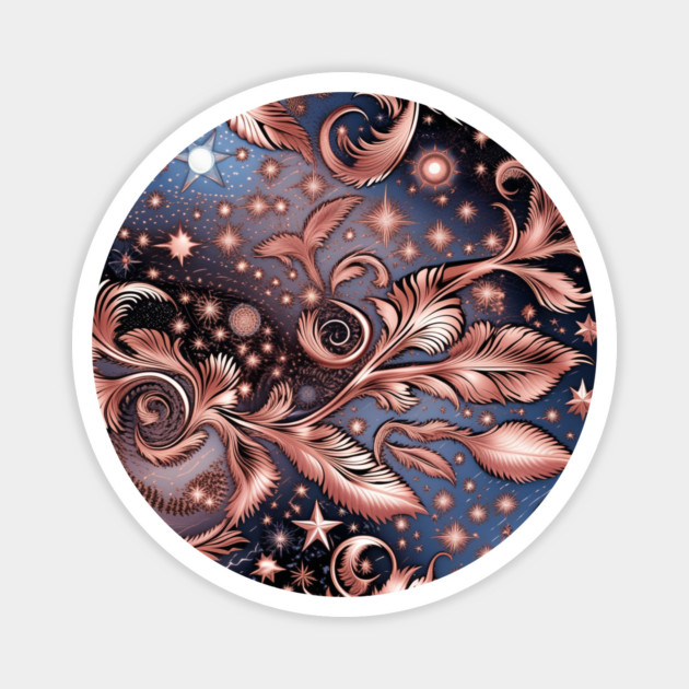 Other Worldly Designs- nebulas, stars, galaxies, planets with feathers Magnet by BirdsnStuff