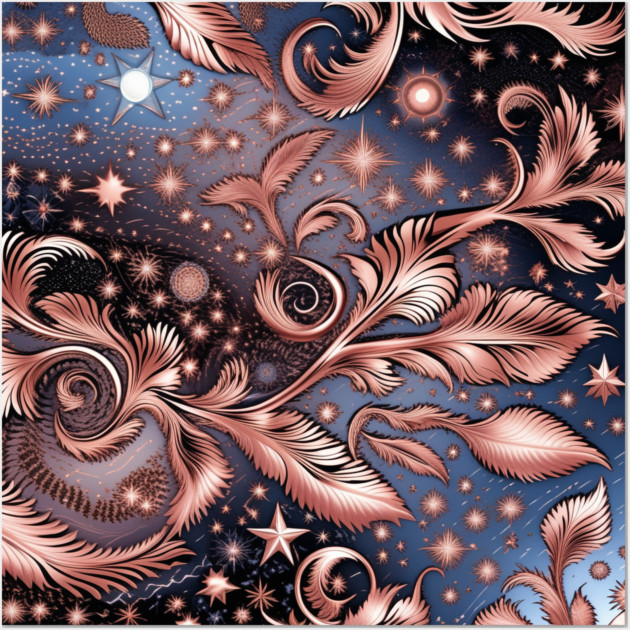 Other Worldly Designs- nebulas, stars, galaxies, planets with feathers Wall Art by BirdsnStuff