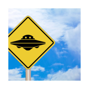 UFO Area Caution Warning Sign T-Shirt