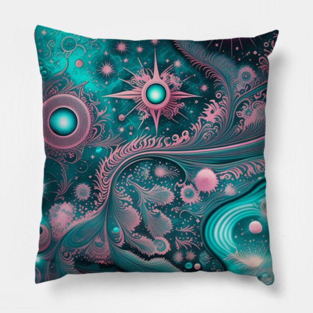 Other Worldly Designs- nebulas, stars, galaxies, planets with feathers Pillow by BirdsnStuff