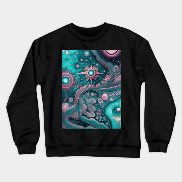 Other Worldly Designs- nebulas, stars, galaxies, planets with feathers Crewneck Sweatshirt by BirdsnStuff