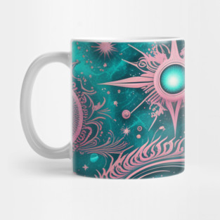Other Worldly Designs- nebulas, stars, galaxies, planets with feathers Mug
