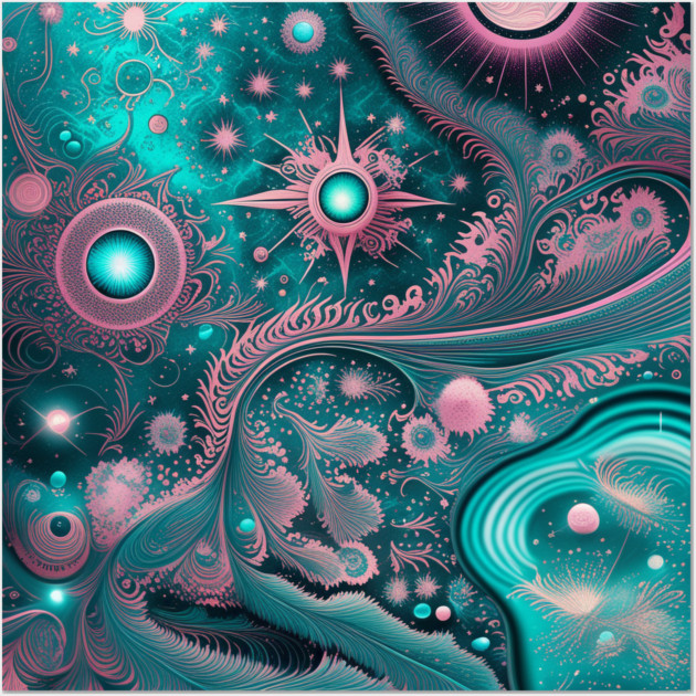 Other Worldly Designs- nebulas, stars, galaxies, planets with feathers Wall Art by BirdsnStuff