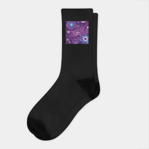 Other Worldly Designs- nebulas, stars, galaxies, planets with feathers Socks by BirdsnStuff