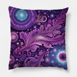Other Worldly Designs- nebulas, stars, galaxies, planets with feathers Pillow
