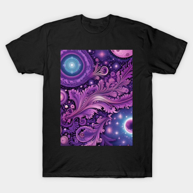 Other Worldly Designs- nebulas, stars, galaxies, planets with feathers T-Shirt by BirdsnStuff